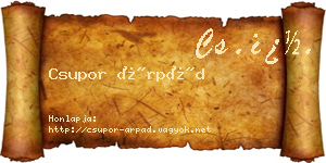 Csupor Árpád névjegykártya