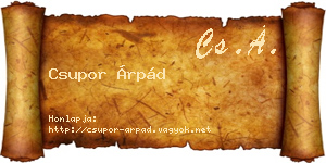 Csupor Árpád névjegykártya