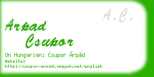 arpad csupor business card