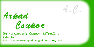 arpad csupor business card